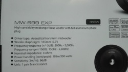 Boschmann MW-699 EXP1 165mm 6.5 Inch Midrange Stage Speaker, 105W RMS, 300W Peak, 4 Ohm, Titanium Phase Plug, Fiber Composite Cone, 100dB Sensitivity