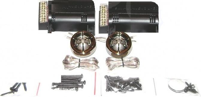 Boschmann JR-833KT Car Audio Tweeter Kit, 2-Way Component Speakers, 1.8 Inch (46mm) High-Frequency Drivers, Pair with Mounting Hardware and Wiring