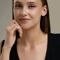 Colier SOKOLOV 070704 pentru femei din aur roșu 585, cu trei pandantive decorative din lanț, 1.43g, colecția Trendbook AW 25-26