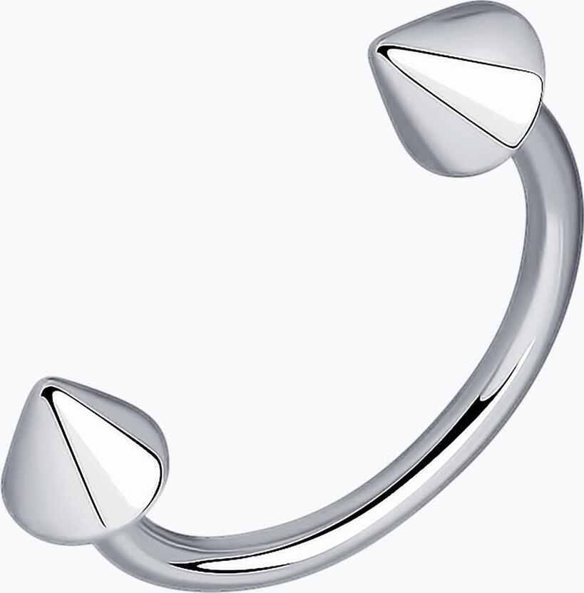 SOKOLOV 94060103 Women's Circular Ring with Conical End Caps, 925 Rhodium-Plated Sterling Silver, SKLV Collection, 14mm x 3mm