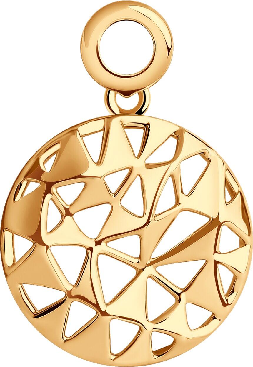 Diamant 31-130-01239-1 Women's 9K Red Gold (375) Jewelry, Circular Openwork Geometric Pattern, 0.96g, 14x2x19mm