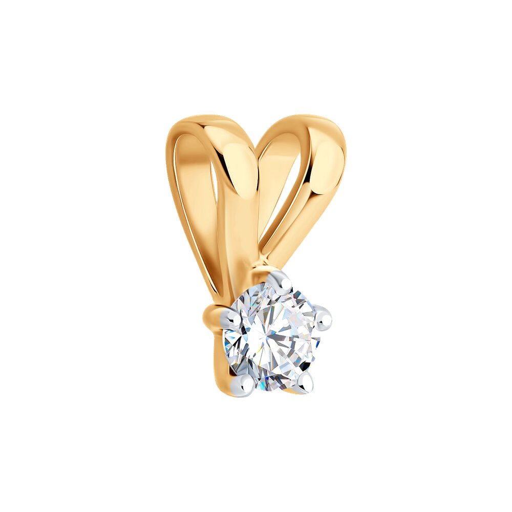 Diamant 51-130-01973-2 Bijuterie Casual pentru Femei, Aur Roșu 585 Placat cu Rodiu, Zirconiu Cubic Rotund Incolor 0.201 ct 3mm