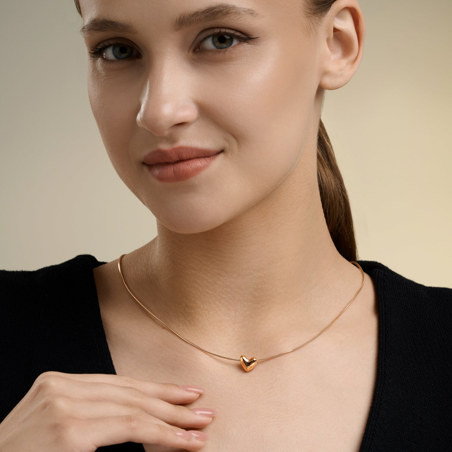 SOKOLOV 036690 Women's Heart-Shaped Jewelry, 585 Red Gold, Trend Book SS 2025 Collection, 10x10x6 mm, 0.69g