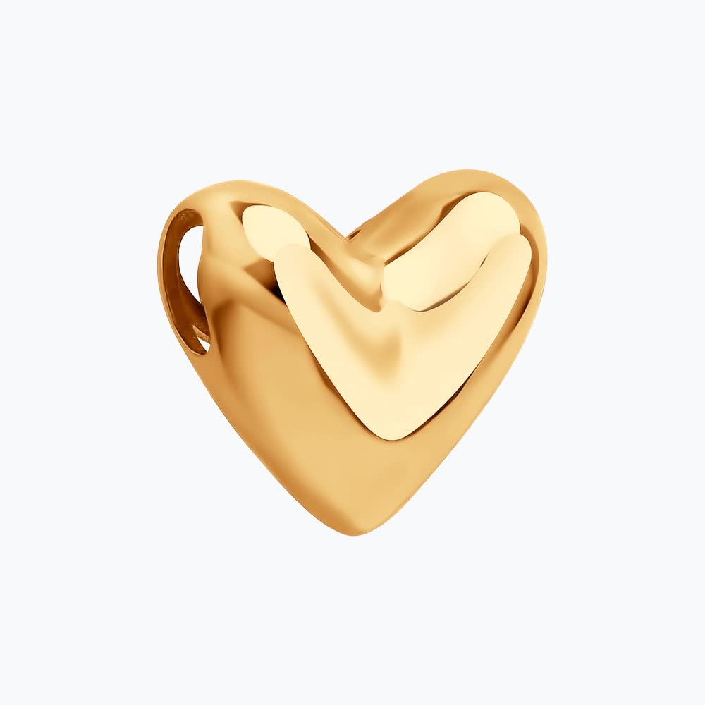 SOKOLOV 036690 Women's Heart-Shaped Jewelry, 585 Red Gold, Trend Book SS 2025 Collection, 10x10x6 mm, 0.69g