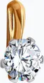 Diamant 51-130-01816-1 Women's Red Gold 585 Jewelry, Round Colorless Cubic Zirconia 6mm, 1.455 ct, 0.72g