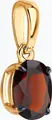 Diamant Women's Red Gold 585 Pendant 51-330-01929-2 with Oval Garnet 8x6mm, Red Gemstone Jewelry, 16x6x5mm, 0.79g