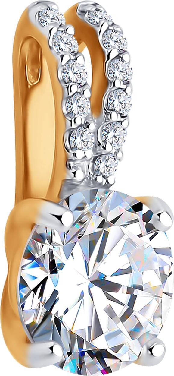 Bijuterie SOKOLOV 036627 pentru femei din aur roșu 585 placată cu rodiu, cu 11 pietre de zirconiu cubic incolor rotund, 0.11 ct, 1.27g