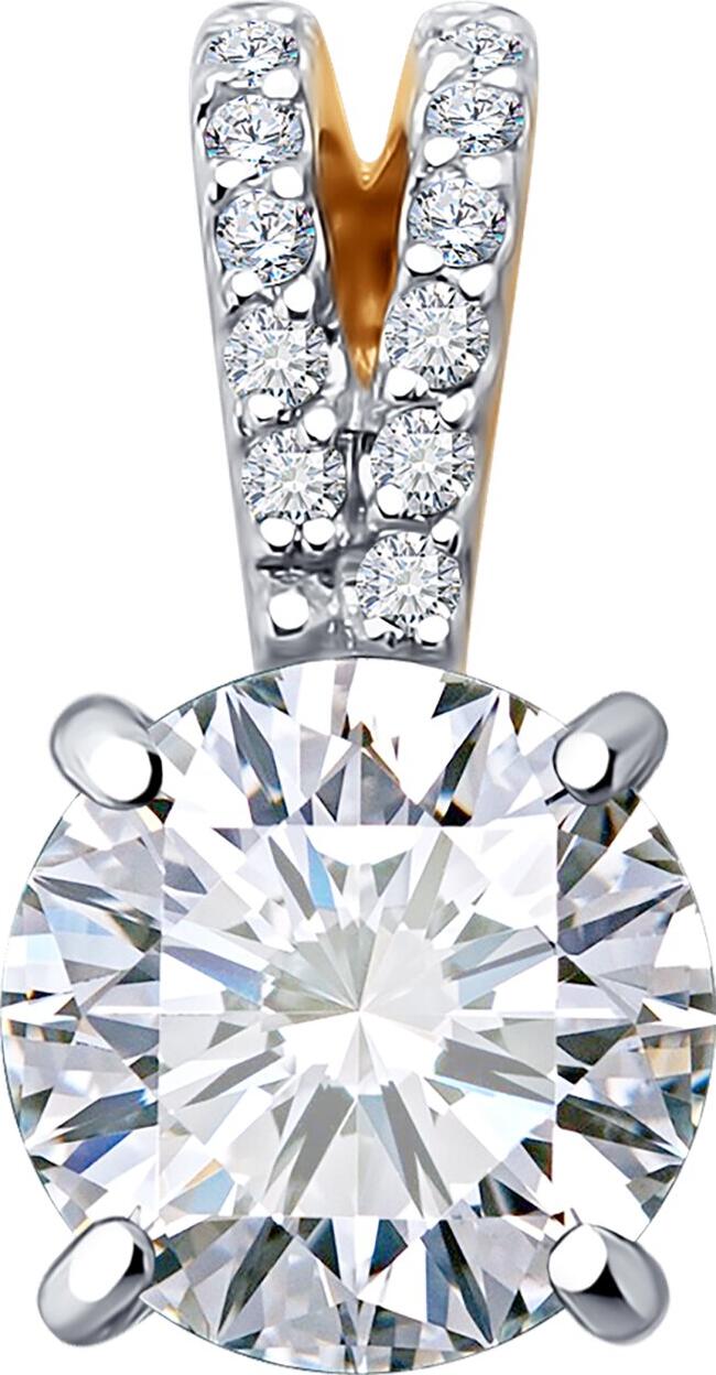 Bijuterie SOKOLOV 036627 pentru femei din aur roșu 585 placată cu rodiu, cu 11 pietre de zirconiu cubic incolor rotund, 0.11 ct, 1.27g