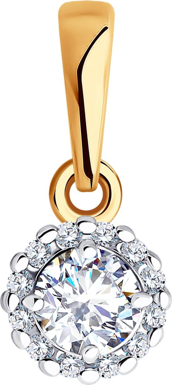 Bijuterie Diamant 51-130-02211-1 pentru femei, Aur Roșu 585, 12 pietre Cubic Zirconia incolore rotunde, 0.102 ct, 0.64g, 14x6x4 mm