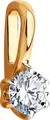 Diamant 31-130-01002-1 Women's 9K Red Gold Jewelry, Rhodium Plated, Round Colorless Cubic Zirconia 4mm, 0.451ct, 375 Gold Purity