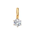 Diamant 31-130-01002-1 Women's 9K Red Gold Jewelry, Rhodium Plated, Round Colorless Cubic Zirconia 4mm, 0.451ct, 375 Gold Purity