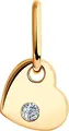 Pandantiv Inima Diamant Present 51-130-01132-1, Aur Rosu 585, Zirconiu Cubic Incolor Rotund 0.029ct 1.5mm, Bijuterie Casual pentru femei, 11x6x2 mm