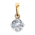 Bijuterie SOKOLOV 036215-4 pentru femei, Aur Roșu 375, cu Zirconiu Cubic Incolor Rotund 0.846 ct, 5 mm