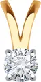 Diamant 51-130-02119-1 Women's Casual Pendant, 585 Red Gold with Rhodium Coating, Round Colorless Cubic Zirconia 4mm 0.451ct, 10x5x3mm