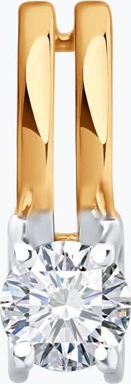 Bijuterie SOKOLOV 036688 pentru femei, Aur Roșu 585, Cubic Zirconiu Incolor Rotund 0.465 ct, Piatră 4mm, 0.52g
