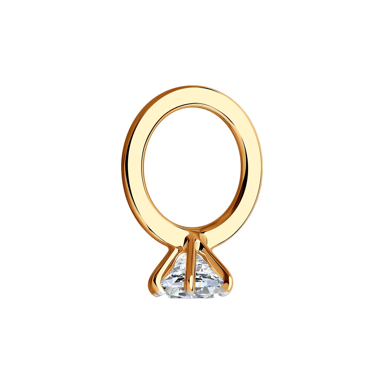 Bijuterie Diamant Present pentru femei 51-130-01236-1, Aur Roșu 585 placat cu rodiu, cu Zirconiu Cubic Incolor Rotund 5mm 0.846ct