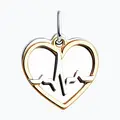 Подвеска Diamant Symbol Health 94-130-02105-2, серебро 925 пробы, позолота и родирование, дизайн в форме сердца с линией сердцебиения ЭКГ, женские украшения, 19x15x4 мм