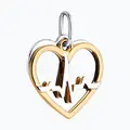 Подвеска Diamant Symbol Health 94-130-02105-2, серебро 925 пробы, позолота и родирование, дизайн в форме сердца с линией сердцебиения ЭКГ, женские украшения, 19x15x4 мм