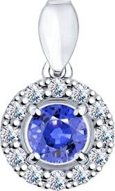 Sokolov 94031556 Women's Pendant, 925 Sterling Silver, 13 Round Blue Cubic Zirconia Stones, 0.9g