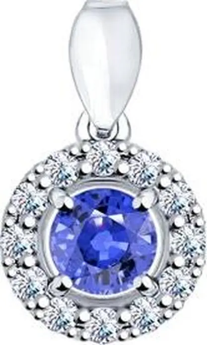 Sokolov 94031556 Women's Pendant, 925 Sterling Silver, 13 Round Blue Cubic Zirconia Stones, 0.9g