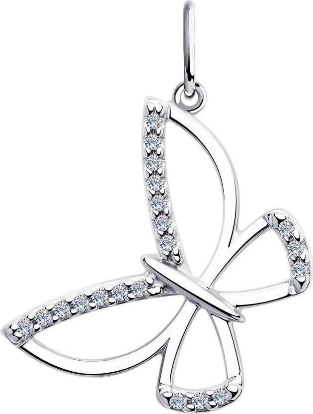 Bijuterie SOKOLOV 94-130-00742-1 Fluture pentru Copii, Argint 925 cu 20 de Pietre Zirconiu Cubic Incolor, 26x15x4 mm