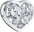 SOKOLOV 94030103 Heart-Shaped Pendant, 925 Sterling Silver Rhodium Plated, Round Colorless Cubic Zirconia 0.317 ct, SKLV Collection for Women