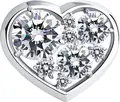 SOKOLOV 94030103 Heart-Shaped Pendant, 925 Sterling Silver Rhodium Plated, Round Colorless Cubic Zirconia 0.317 ct, SKLV Collection for Women