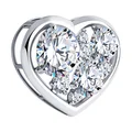 SOKOLOV 94030103 Heart-Shaped Pendant, 925 Sterling Silver Rhodium Plated, Round Colorless Cubic Zirconia 0.317 ct, SKLV Collection for Women