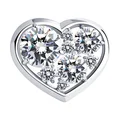 SOKOLOV 94030103 Heart-Shaped Pendant, 925 Sterling Silver Rhodium Plated, Round Colorless Cubic Zirconia 0.317 ct, SKLV Collection for Women