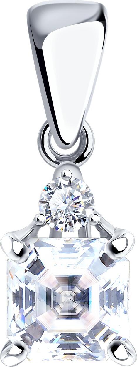 Inel SOKOLOV 94032886 pentru femei, Argint 925 Placat cu Rodiu, cu Cubic Zirconiu Octogonal Incolor 6x6mm 1.871ct