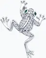 Pandantiv SOKOLOV 94033278 Frog, Argint 925 Placat cu Rodiu, Zirconiu Cubic Verde, Bijuterie pentru femei, 27x21x8 mm