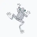Pandantiv SOKOLOV 94033278 Frog, Argint 925 Placat cu Rodiu, Zirconiu Cubic Verde, Bijuterie pentru femei, 27x21x8 mm