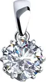 Ювелирное изделие Diamant 94-130-01218-1 для женщин, серебро 925 с родиевым покрытием, круглый бесцветный кубический цирконий 7 мм, 2,246 карата