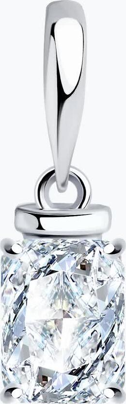 Inel SOKOLOV 94031755 pentru femei, argint 925 placat cu rodiu, zirconiu cubic colorless octogonal 2.526 ct, piatra 8x6 mm, 1.2 g