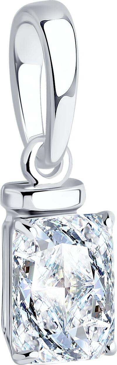 Inel SOKOLOV 94031755 pentru femei, argint 925 placat cu rodiu, zirconiu cubic colorless octogonal 2.526 ct, piatra 8x6 mm, 1.2 g