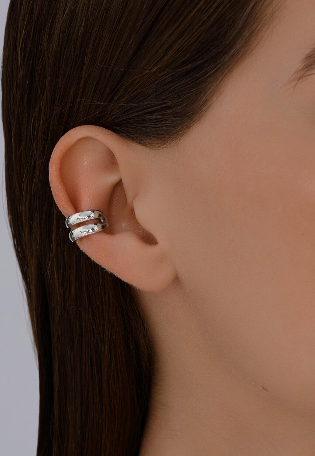 SOKOLOV 94170371 Cercele Single pentru Femei, Cuff în Formă de C, Argint 925 Rodiat, Colecția SKLV, 12mm x 8mm x 1mm