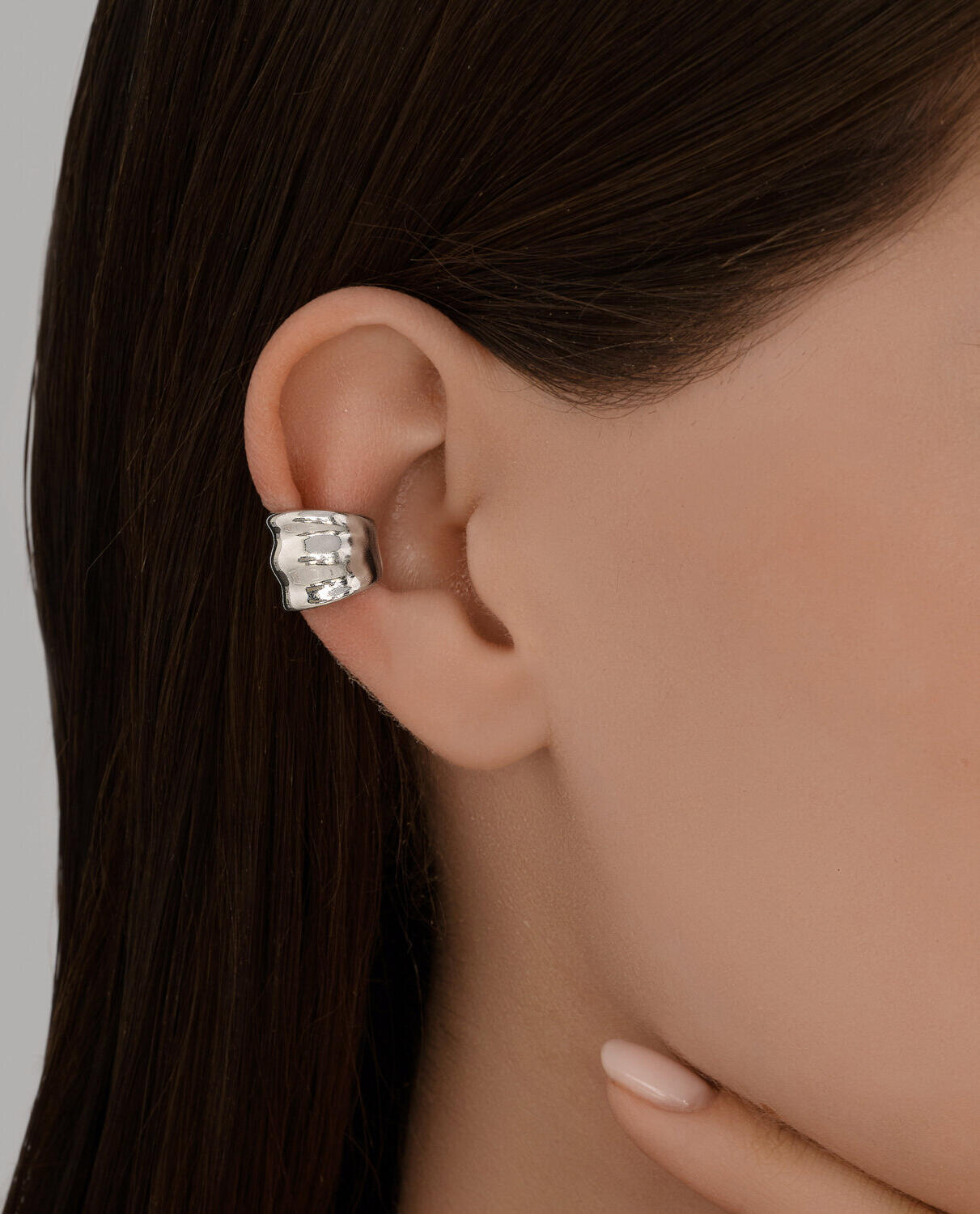 SOKOLOV 94170373 SKLV Women's Ear Cuff, 925 Sterling Silver, Rhodium-plated, 12x11x2 mm