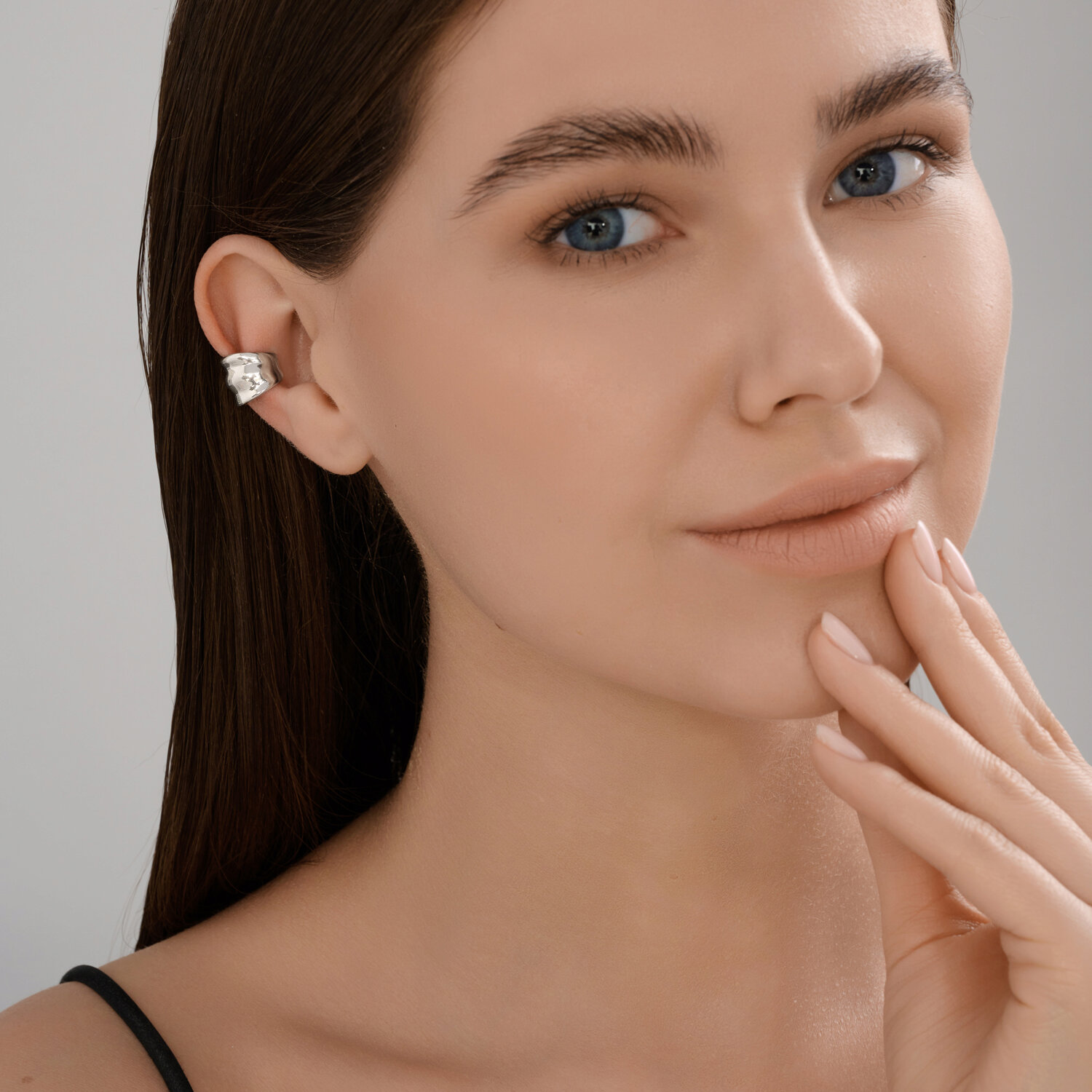 SOKOLOV 94170373 SKLV Women's Ear Cuff, 925 Sterling Silver, Rhodium-plated, 12x11x2 mm