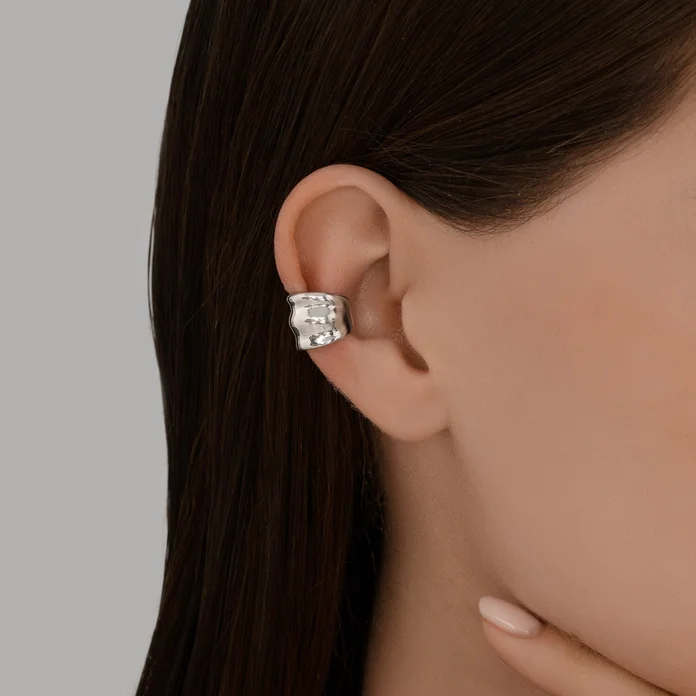 SOKOLOV 94170373 SKLV Women's Ear Cuff, 925 Sterling Silver, Rhodium-plated, 12x11x2 mm