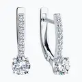 Diamant 52-120-02334-1 Women's White Gold 585 Jewelry with 14 Round Colorless Cubic Zirconia Stones, English Lock, 1.97g