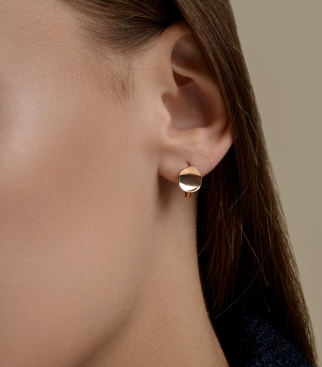 SOKOLOV 0200872 Women's Red Gold 585 Hoop Congo Earrings, 12mm x 8mm, 1.63g, Gold Jewelry