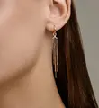 SOKOLOV 0200780 Women's Transformer Earrings, 585 Red Gold, English Lock, Trendbook AW 25-26 Collection, 1.66g, 17mm Length