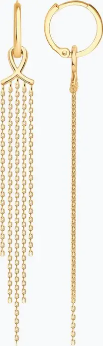SOKOLOV 0200780 Women's Transformer Earrings, 585 Red Gold, English Lock, Trendbook AW 25-26 Collection, 1.66g, 17mm Length