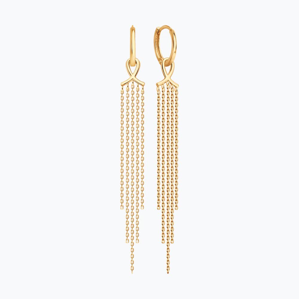 SOKOLOV 0200780 Women's Transformer Earrings, 585 Red Gold, English Lock, Trendbook AW 25-26 Collection, 1.66g, 17mm Length
