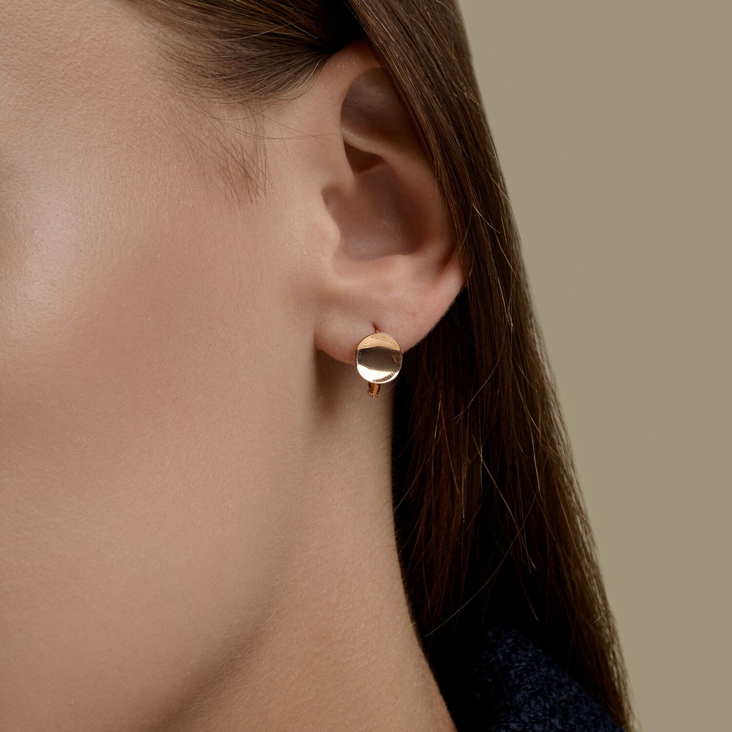 SOKOLOV 0200872 Women's Red Gold 585 Hoop Congo Earrings, 12mm x 8mm, 1.63g, Gold Jewelry