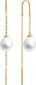 SOKOLOV 792410 Women's Earrings, 585 Red Gold, Natural White Pear-Shaped Pearls 7x7.5mm, French Hook Closure