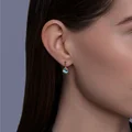 SOKOLOV 728849 Women's Earrings, 585 Red Gold, Round Blue Topaz 5mm, English Lock Clasp
