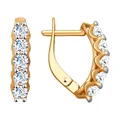 Brățară SOKOLOV 027928-4 pentru femei, Aur Roșu 375, Cubic Zirconiu rotund incolore 3mm, 2.007 ct, 2.33g, Închidere Englezească