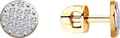 SOKOLOV 029552 Women's Stud Earrings, 585 Red Gold with Rhodium Coating, Round Colorless Cubic Zirconia, 0.221 ct, 7x7 mm