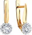 Diamant 51-120-02211-1 Women's 585 Red Gold Jewelry with 24 Round Colorless Cubic Zirconia 0.204 ct, English Lock, 18x6x4 mm